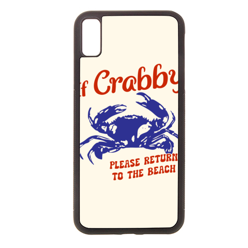 If Crabby Please Return to the Beach Minimalist Crab Illustration - stylish phone case by EZbie