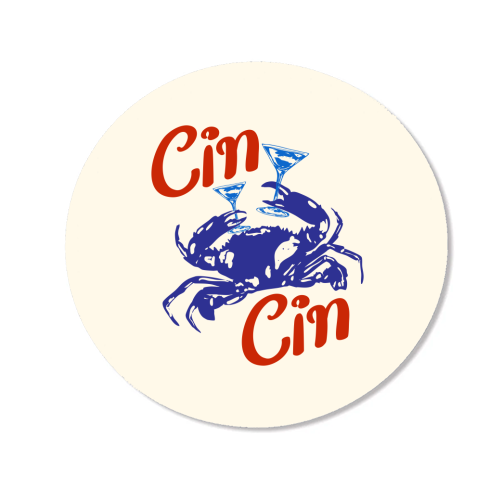 Cin Cin Crab Martini Coastal Cocktail Retro - Magnet by EZbie