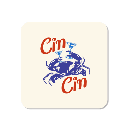 Cin Cin Crab Martini Coastal Cocktail Retro - Magnet by EZbie