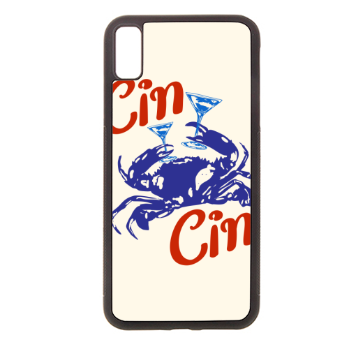 Cin Cin Crab Martini Coastal Cocktail Retro - stylish phone case by EZbie