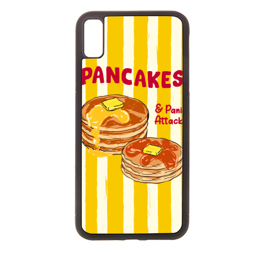 Pancakes and Panic Attacks Retro Breakfast Illustration - stylish phone case by EZbie