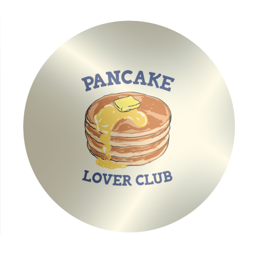 Pancake Lover Club Retro Foodie Brunch Illustration - Circle Sticker by EZbie