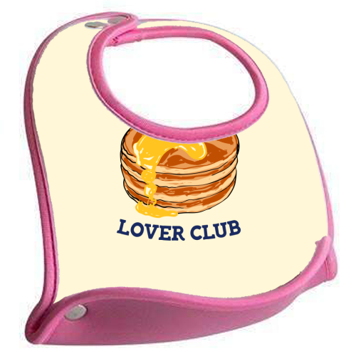 Pancake Lover Club Retro Foodie Brunch Illustration - feeding bib by EZbie