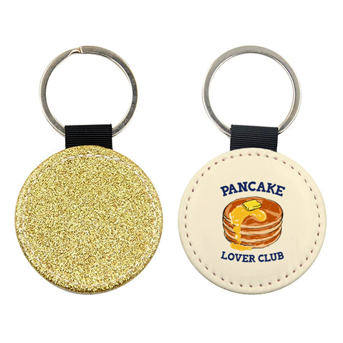 Pancake Lover Club Retro Foodie Brunch Illustration - keyring by EZbie