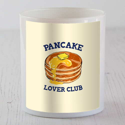 Pancake Lover Club Retro Foodie Brunch Illustration - scented candle by EZbie