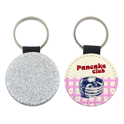 Pancake Lover Retro Vintage Breakfast Illustration - keyring by EZbie