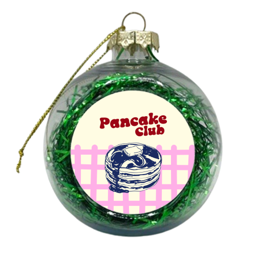 Pancake Lover Retro Vintage Breakfast Illustration - xmas bauble by EZbie