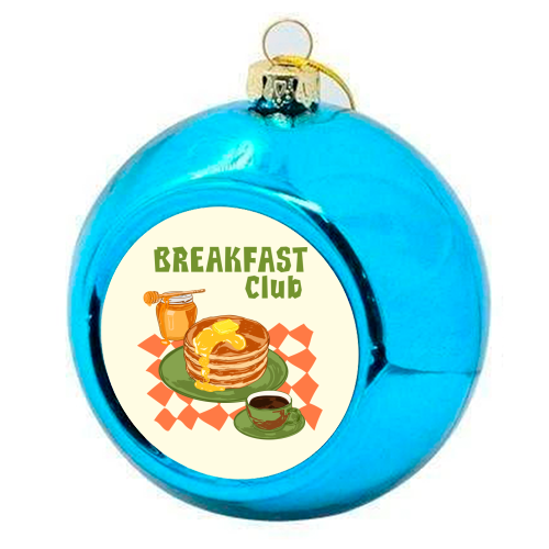 Retro Pancake & Coffee Breakfast Club Illustration - colourful christmas bauble by EZbie