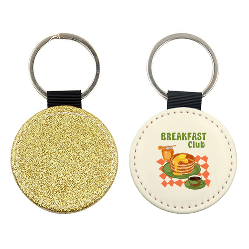 Retro Pancake & Coffee Breakfast Club Illustration - keyring by EZbie