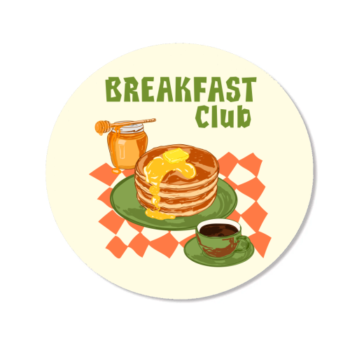 Retro Pancake & Coffee Breakfast Club Illustration - Magnet by EZbie