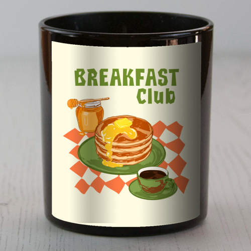 Retro Pancake & Coffee Breakfast Club Illustration - scented candle by EZbie