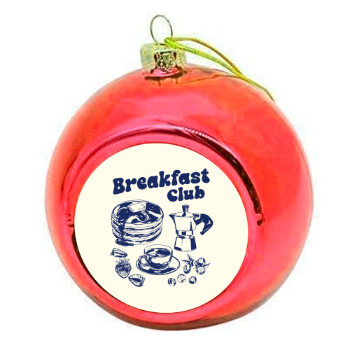 Coffee Pancake & Berries Vintage Breakfast Club - colourful christmas bauble by EZbie