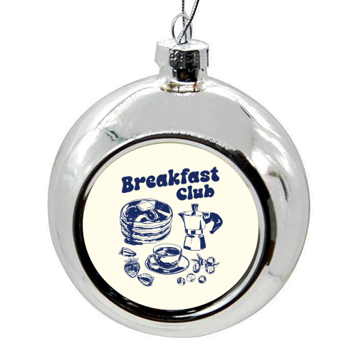 Coffee Pancake & Berries Vintage Breakfast Club - colourful christmas bauble by EZbie