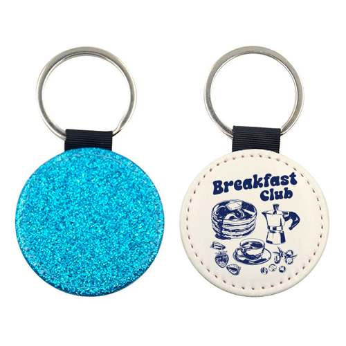 Coffee Pancake & Berries Vintage Breakfast Club - keyring by EZbie