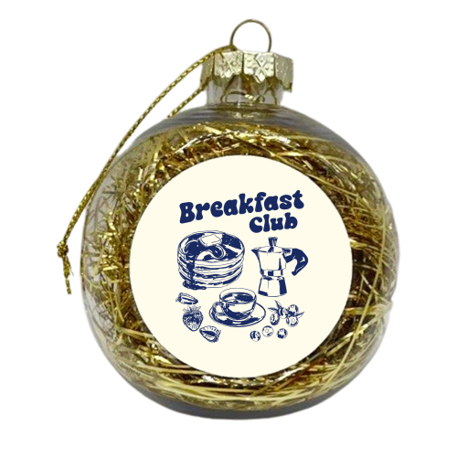 Coffee Pancake & Berries Vintage Breakfast Club - xmas bauble by EZbie
