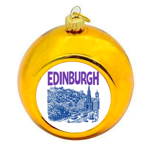 Edinburgh - colourful christmas bauble by Ms Doodle