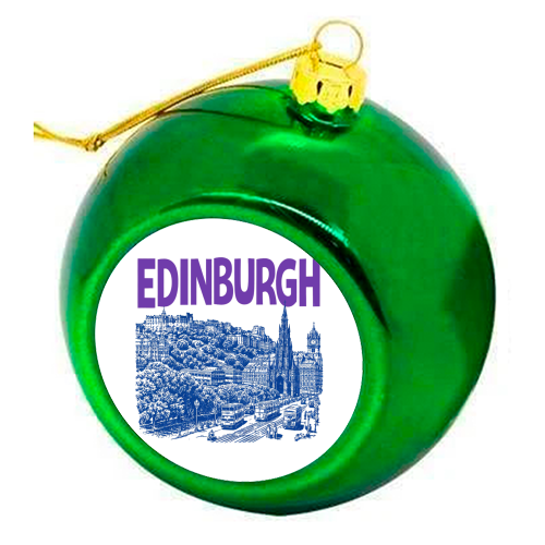 Edinburgh - colourful christmas bauble by Ms Doodle