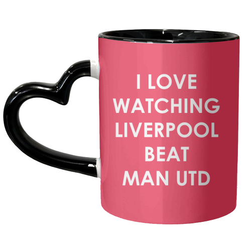 I love watching Liverpool beat Man Utd - unique mug by The Boy and the Bear