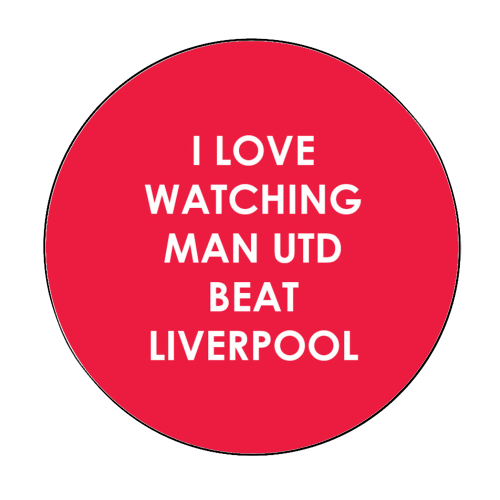 I love watching Man Utd beat Liverpool - Circle Sticker by The Boy and the Bear