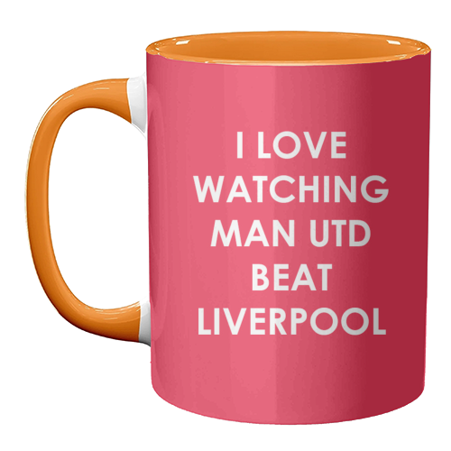 I love watching Man Utd beat Liverpool - unique mug by The Boy and the Bear
