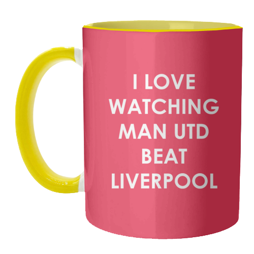 I love watching Man Utd beat Liverpool - unique mug by The Boy and the Bear