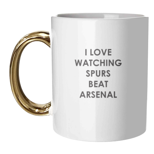 I love watching Spurs beat Arsenal - unique mug by The Boy and the Bear