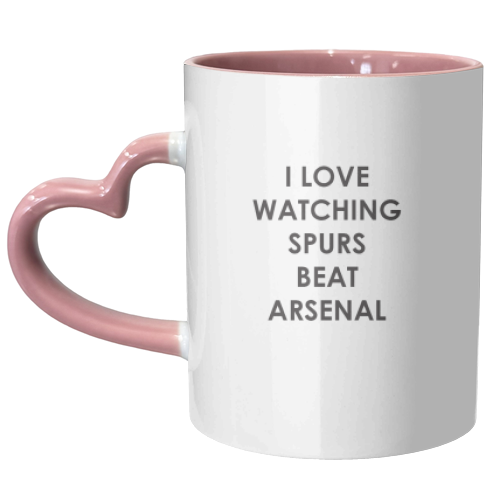 I love watching Spurs beat Arsenal - unique mug by The Boy and the Bear