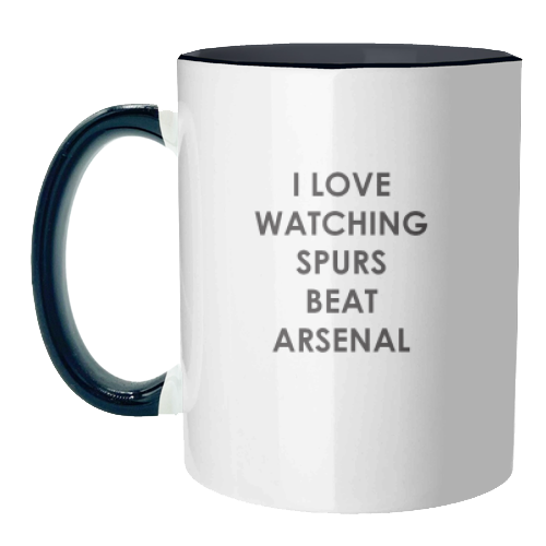 I love watching Spurs beat Arsenal - unique mug by The Boy and the Bear