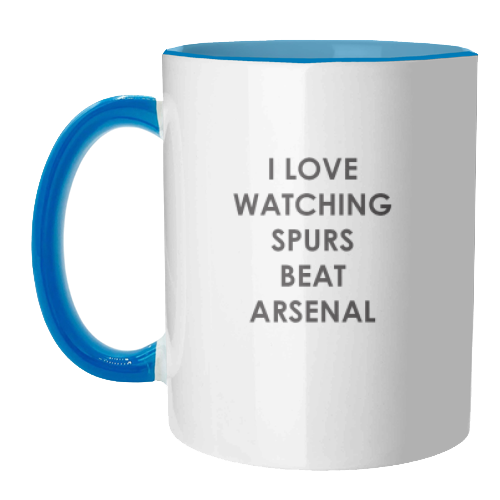 I love watching Spurs beat Arsenal - unique mug by The Boy and the Bear
