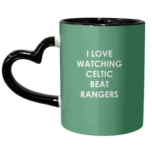 I love watching Celtic beat Rangers - unique mug by The Boy and the Bear