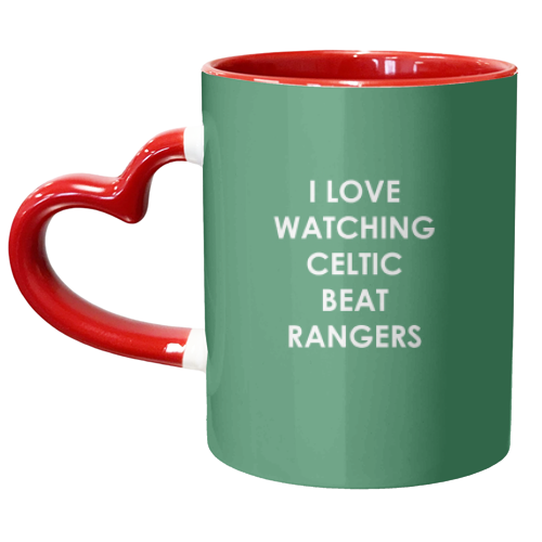 I love watching Celtic beat Rangers - unique mug by The Boy and the Bear