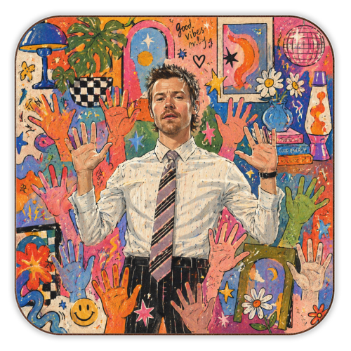 Hands Up Harry! - personalised beer coaster by Ms Doodle