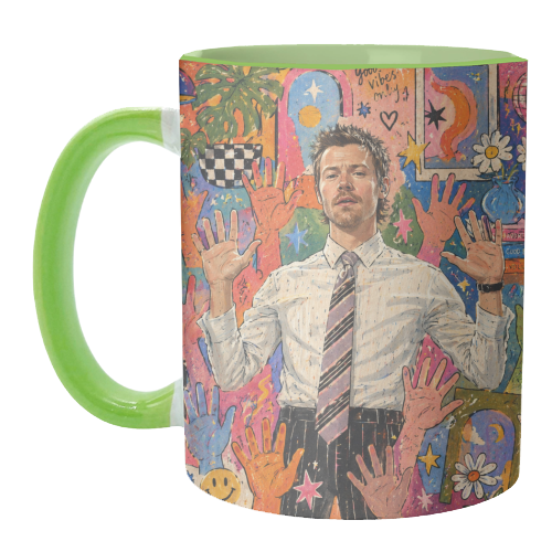 Hands Up Harry! - unique mug by Ms Doodle