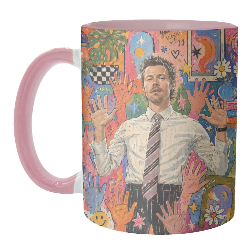Hands Up Harry! - unique mug by Ms Doodle