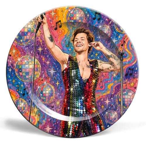 Disco Haz - ceramic dinner plate by Ms Doodle