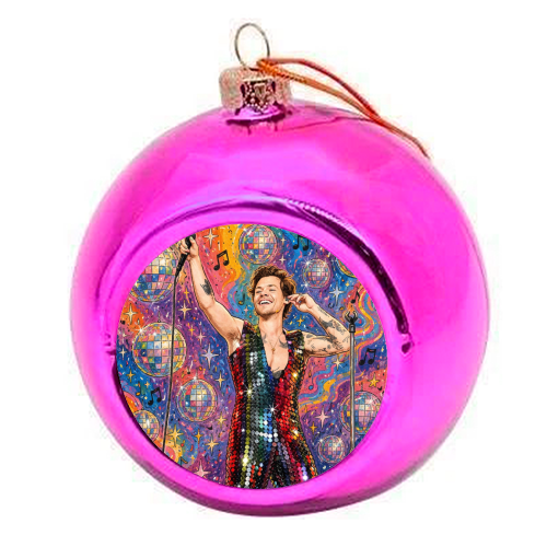 Disco Haz - colourful christmas bauble by Ms Doodle