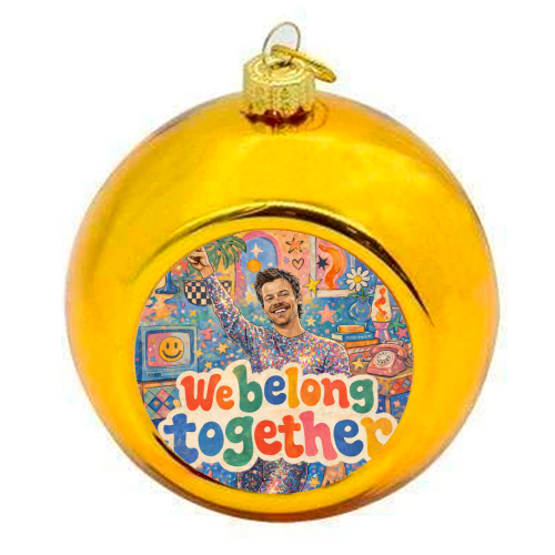 We Belong Together Harry - colourful christmas bauble by Ms Doodle