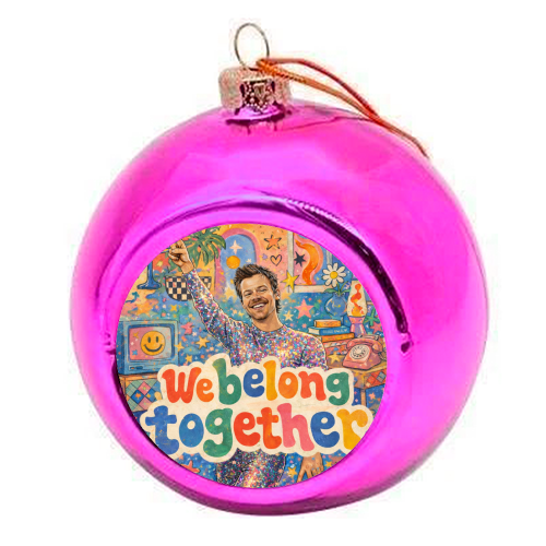 We Belong Together Harry - colourful christmas bauble by Ms Doodle