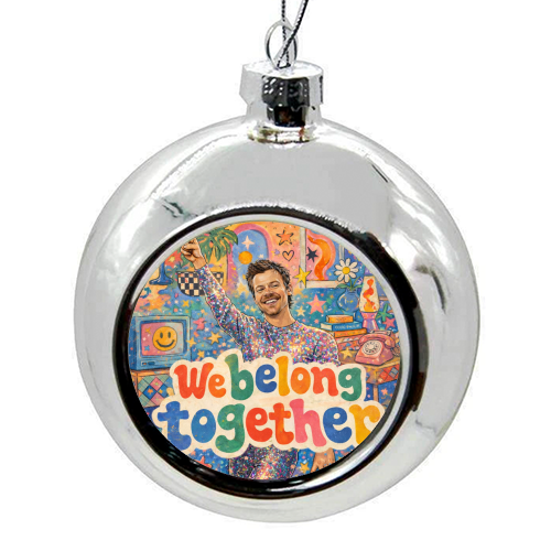 We Belong Together Harry - colourful christmas bauble by Ms Doodle