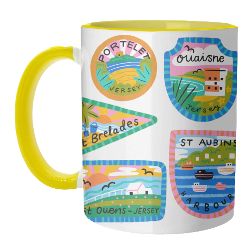 Jersey Patches - unique mug by Lauren Radley