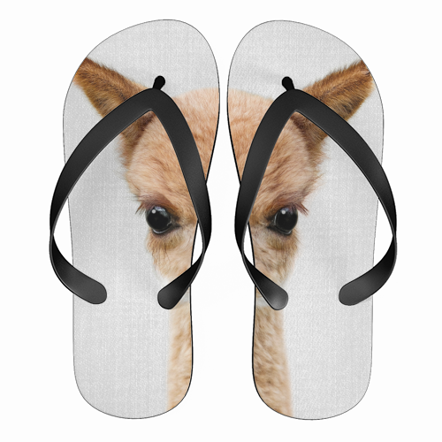Baby Alpaca - funny flip flops by Gal Design