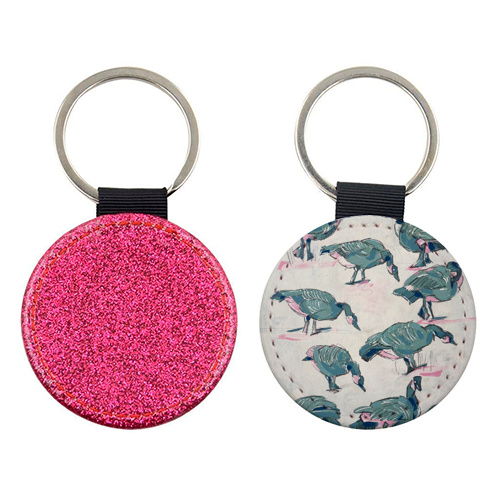 Busy But Unbothered Canada Geese - keyring by Laura Selevos