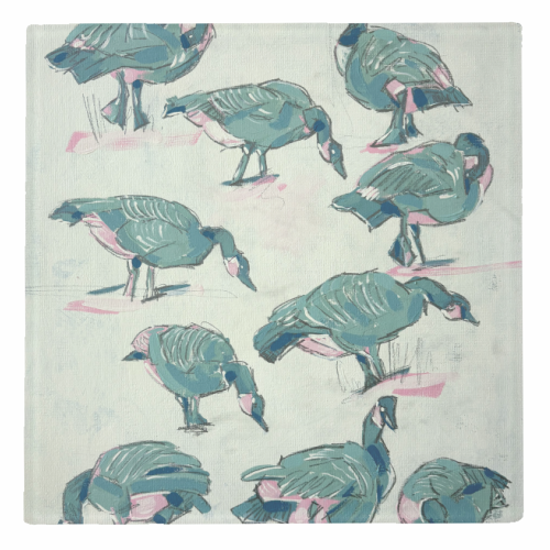 Busy But Unbothered Canada Geese - personalised beer coaster by Laura Selevos