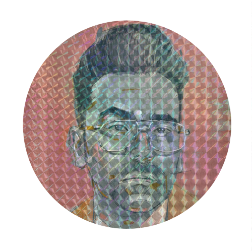 Green Dan - Circle Sticker by Laura Selevos