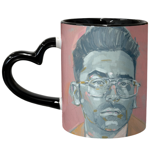 Green Dan - unique mug by Laura Selevos