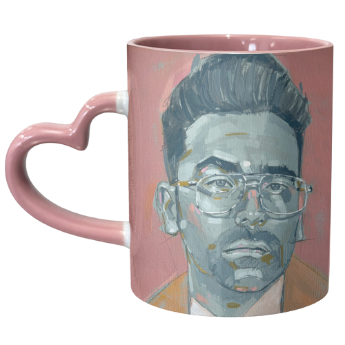 Green Dan - unique mug by Laura Selevos