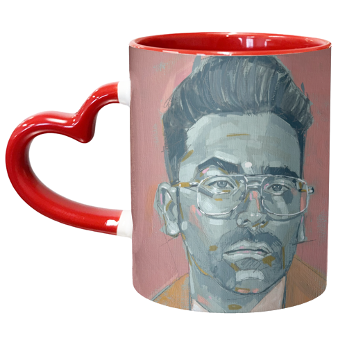 Green Dan - unique mug by Laura Selevos