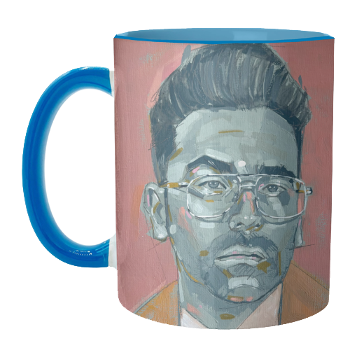 Green Dan - unique mug by Laura Selevos