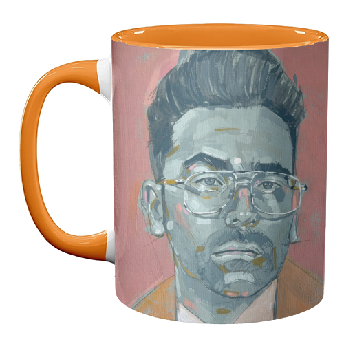 Green Dan - unique mug by Laura Selevos