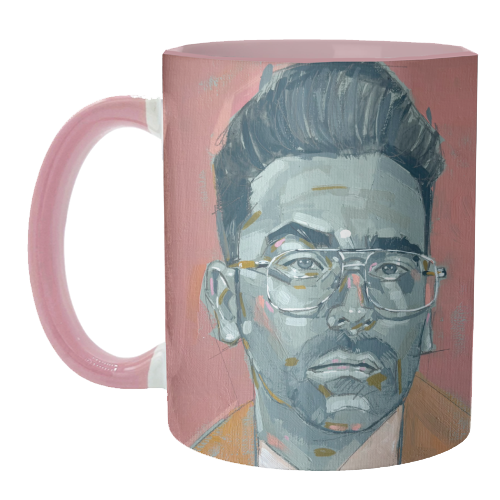 Green Dan - unique mug by Laura Selevos